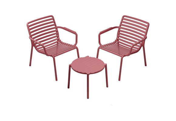 Bijzettafel Doga ø49,5cm | Kunststof | Marsala