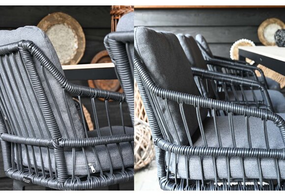 7-delige barset | 6 Isabel barstoelen Black | Cyprus bartafel 200x75cm Wood