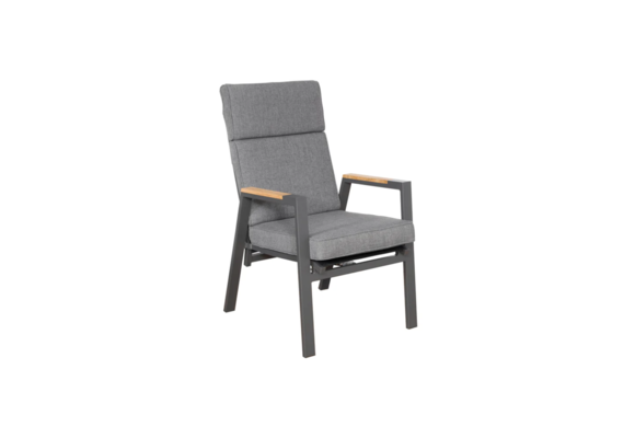 Verstelbare tuinstoel Milano | Antraciet | Aluminium