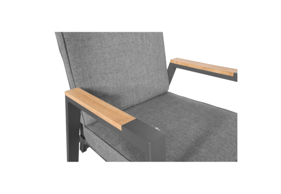 Verstelbare tuinstoel Milano | Antraciet | Aluminium