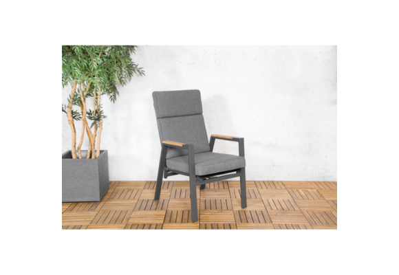 Verstelbare tuinstoel Milano | Antraciet | Aluminium