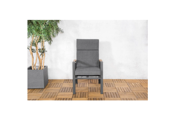 Verstelbare tuinstoel Milano | Antraciet | Aluminium