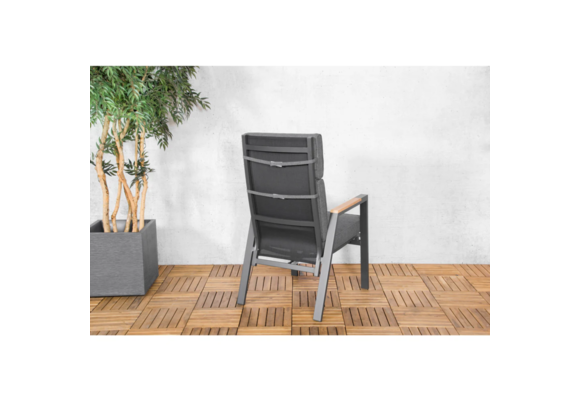 Verstelbare tuinstoel Milano | Antraciet | Aluminium