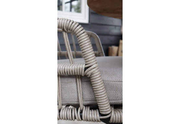 5-delige barset | 4 Isabel barstoelen Sand | Cyprus bartafel 150x75cm Grey