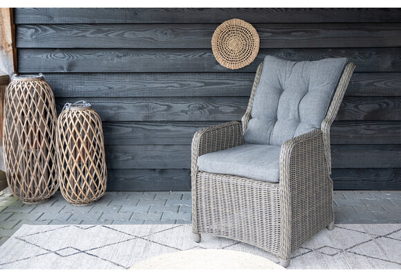 Verstelbare tuinstoel Dublin | Rond Wicker | Sweet Brown | Showroom