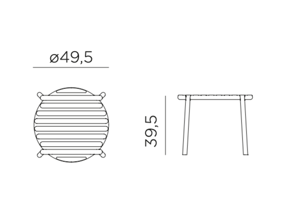 Bijzettafel Doga ø49,5cm | Kunststof | Agave