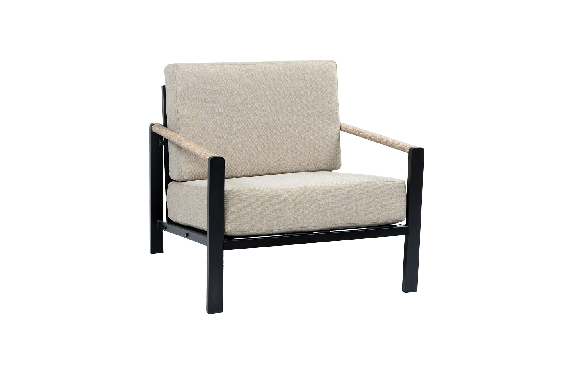 4 Seizoenen Tuinmeubelen Loungestoel Nosso | Aluminium & Textileen | Black/Sand