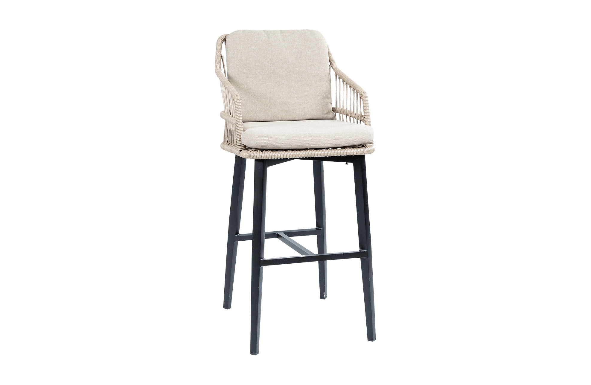 4 Seizoenen Tuinmeubelen Barstoel Isabel | Sand/Black | Rope