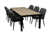 7-delige tuinset | 6 Isabel tuinstoelen | 225cm Cyprus tuintafel