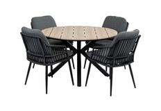5-delige ronde tuinset | 4 Isabel tuinstoelen | ø120 cm Cyprus tuintafel