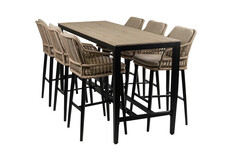 7-delige barset | 6 Isabel barstoelen | Cyprus bartafel 200x75cm