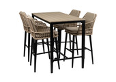 5-delige barset | 4 Isabel barstoelen | Cyprus bartafel 150x75cm