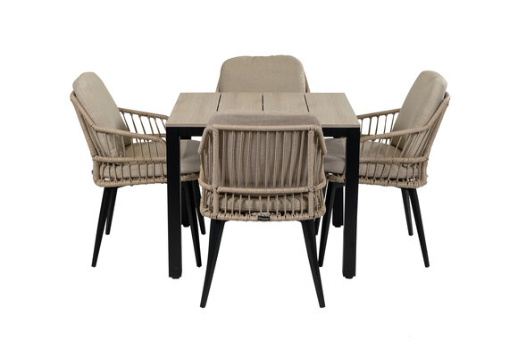 90x90 Cyprus | Wood + 4x Isabel | Sand
