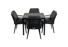 90x90 Cyprus | Grey + 4x Isabel | Zwart