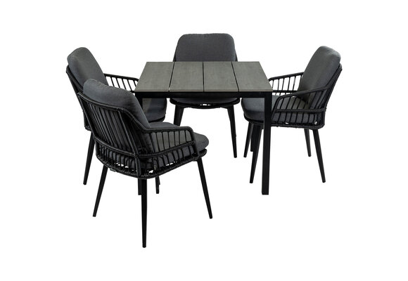 90x90 Cyprus | Grey + 4x Isabel | Zwart