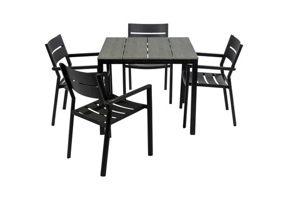 90x90 Cyprus | Grey + 4x Delia Zwart