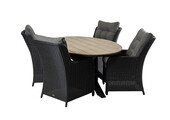 5-delige tuinset | 4 Dublin tuinstoelen | 180cm ovale Cyprus tuintafel