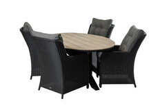 5-delige tuinset | 4 Dublin tuinstoelen | 180cm ovale Cyprus tuintafel
