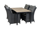 5-delige tuinset | 4 Dublin tuinstoelen | 160cm Cyprus tuintafel
