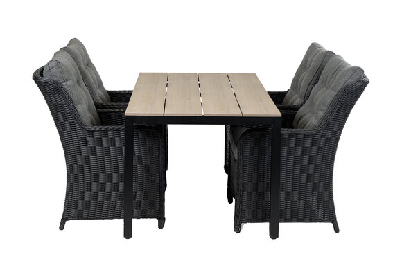 5-delige tuinset | 4 Dublin tuinstoelen (BL) | 160 Cyprus tuintafel (Wood)