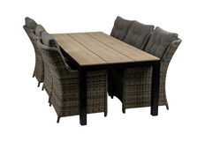 7-delige tuinset | 6 Dublin tuinstoelen | 225cm Cyprus tuintafel