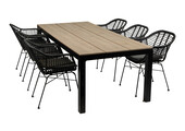 7-delige tuinset | 6 Oslo dining tuinstoelen | 225cm Cyprus tuintafel