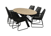 7-delige tuinset | 6 Mona tuinstoelen | 220cm ovale Cyprus tuintafel