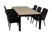 7-delige tuinset | 6 Pisa stoelen | 225cm Cyprus tuintafel