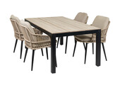 5-delige tuinset | 4 Isabel stoelen | 180cm Cyprus tuintafel