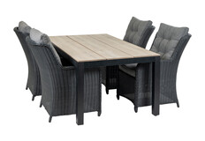 5-delige tuinset | 4 Dublin tuinstoelen | 180cm Cyprus tuintafel