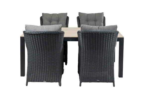 5-delige tuinset | 4 Dublin tuinstoelen (BL) | 180 Cyprus tuintafel (Wood)