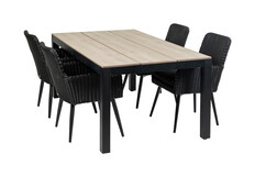 5-delige tuinset | 4 Pisa stoelen | 180cm Cyprus tuintafel