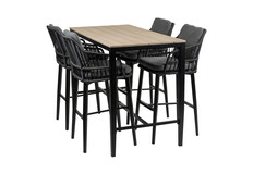 5-delige barset | 4 Isabel barstoelen | Cyprus bartafel 150x75cm