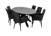 7-delige tuinset | 6 Pisa tuinstoelen | 220cm ovale Cyprus tuintafel