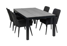 5-delige tuinset | 4 Pisa stoelen | 180cm Cyprus tuintafel
