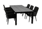 7-delige tuinset | 6 Pisa stoelen | 225cm Cyprus tuintafel
