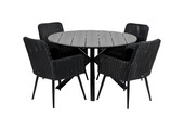5-delige ronde tuinset | 4 Pisa tuinstoelen | ⌀120cm Cyprus tuintafel