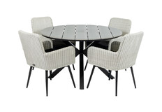 5-Delige ronde tuinset | 4 Pisa tuinstoelen | ⌀120cm Cyprus tuintafel