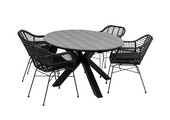 5-delige tuinset | 4 Oslo dining tuinstoelen | 180cm ovale Cyprus tuintafel