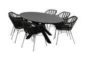 7-delige tuinset | 6 Oslo dining tuinstoelen | 220cm ovale Cyprus tuintafel