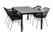 5-delige tuinset | 4 Oslo dining tuinstoelen | 160cm Cyprus tuintafel