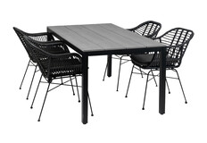 5-delige tuinset | 4 Oslo dining tuinstoelen | 160cm Cyprus tuintafel
