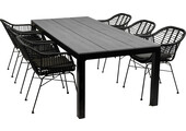 7-delige tuinset | 6 Oslo dining tuinstoelen | 225cm Cyprus tuintafel