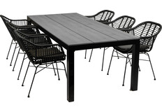 7-delige tuinset | 6 Oslo dining tuinstoelen | 225cm Cyprus tuintafel