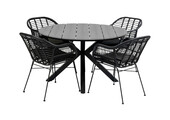 5-delige ronde tuinset | 4 Oslo dining tuinstoelen | ⌀120cm Cyprus tuintafel