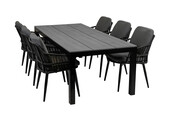 7-delige tuinset | 6 Isabel tuinstoelen | 225cm Cyprus tuintafel