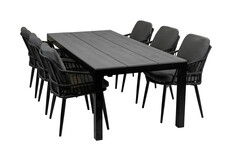7-delige tuinset | 6 Isabel tuinstoelen | 225cm Cyprus tuintafel