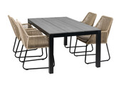 5-delige tuinset | 4 Mona tuinstoelen | 180cm Cyprus tuintafel