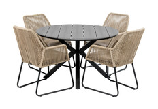 5-delige ronde tuinset | 4 Mona tuinstoelen | ⌀120cm Cyprus tuintafel
