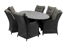 7-delige tuinset | 6 Dublin tuinstoelen | 220cm ovale Cyprus tuintafel